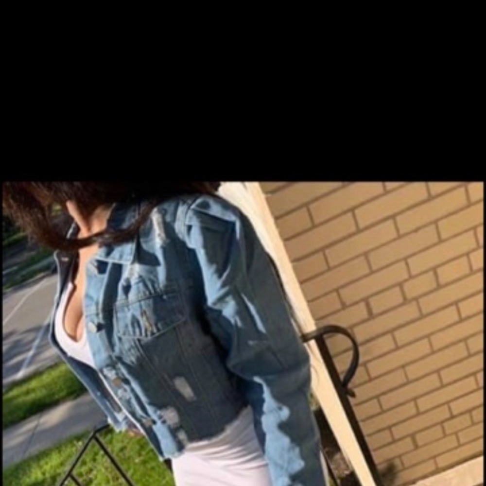 Blue crop top jacket
